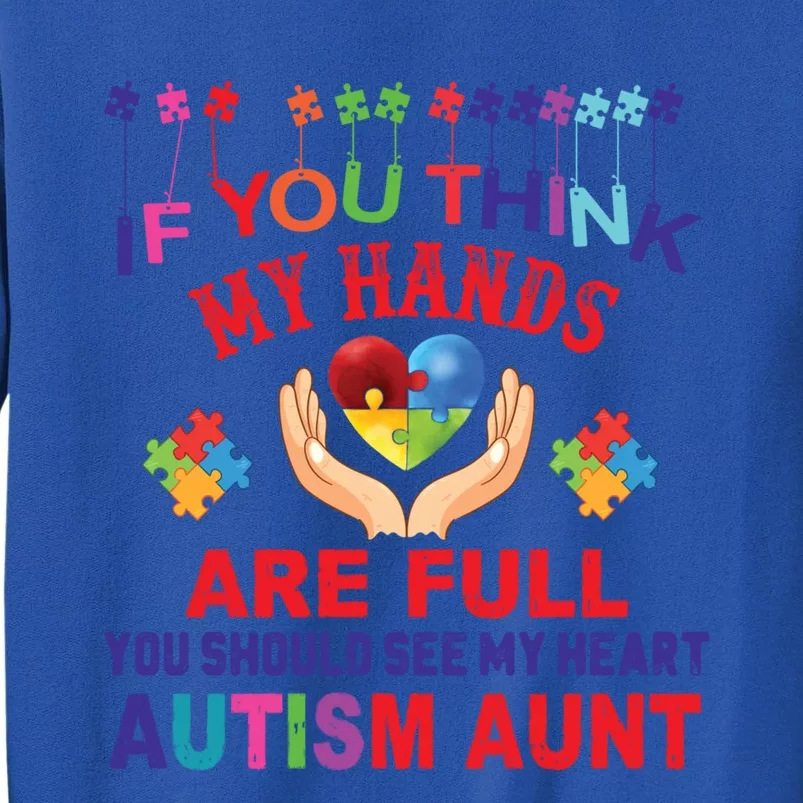 Autism Awareness Proud Autism Aunt Love Heart Puzzle Gift Cute Gift Tall Sweatshirt