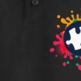 Autism Awareness Puzzle Piece Love Autistic Support Dry Zone Grid Performance Polo