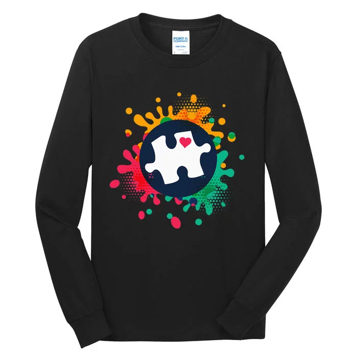 Autism Awareness Puzzle Piece Love Autistic Support Tall Long Sleeve T-Shirt