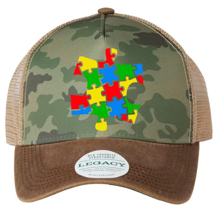 Autism Awareness Puzzle Piece Legacy Tie Dye Trucker Hat