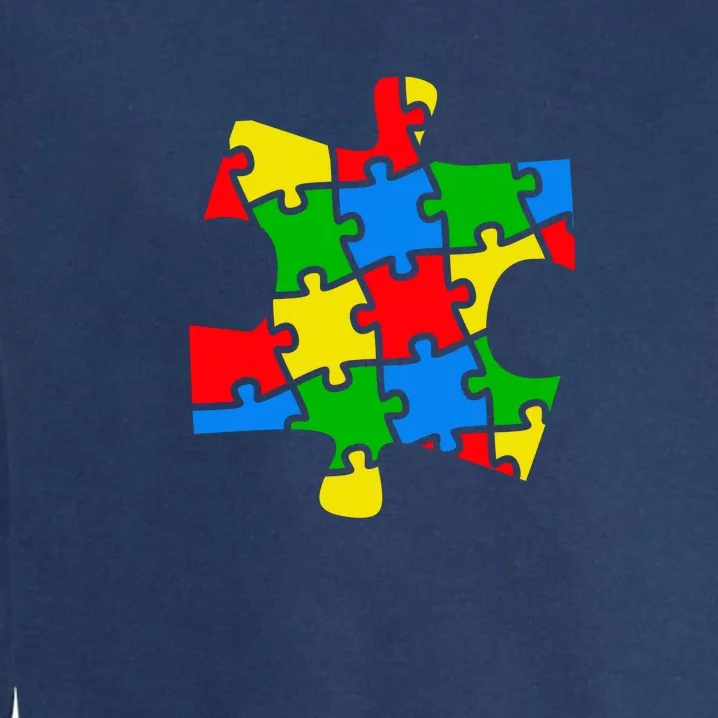 Autism Awareness Puzzle Piece Garment-Dyed Sweatshirt