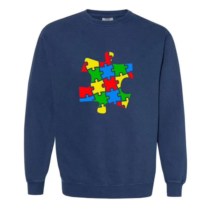 Autism Awareness Puzzle Piece Garment-Dyed Sweatshirt