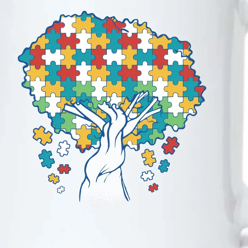 Autism Awareness Puzzle Tree Black Color Changing Mug