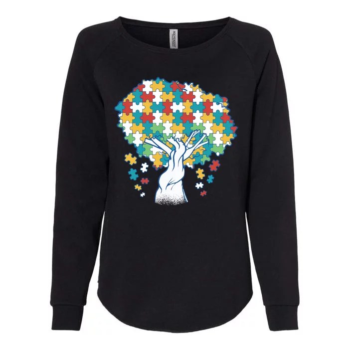 Autism Awareness Puzzle Tree Womens California Wash Sweatshirt