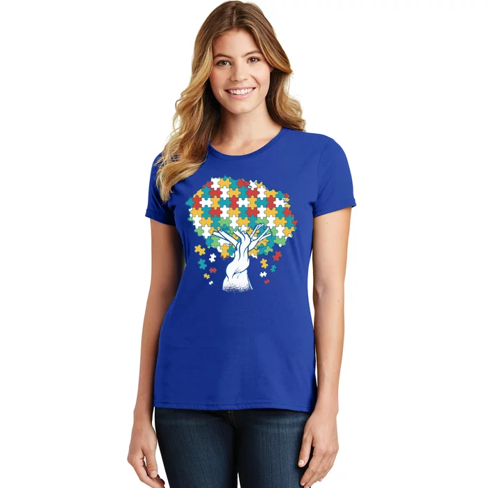 Autism Awareness Puzzle Tree Women's T-Shirt