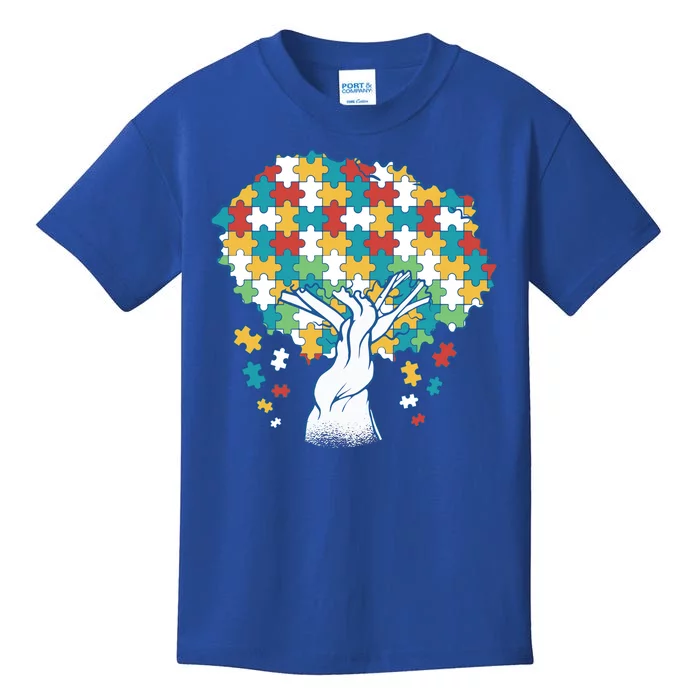 Autism Awareness Puzzle Tree Kids T-Shirt