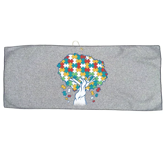 Autism Awareness Puzzle Tree Large Microfiber Waffle Golf Towel