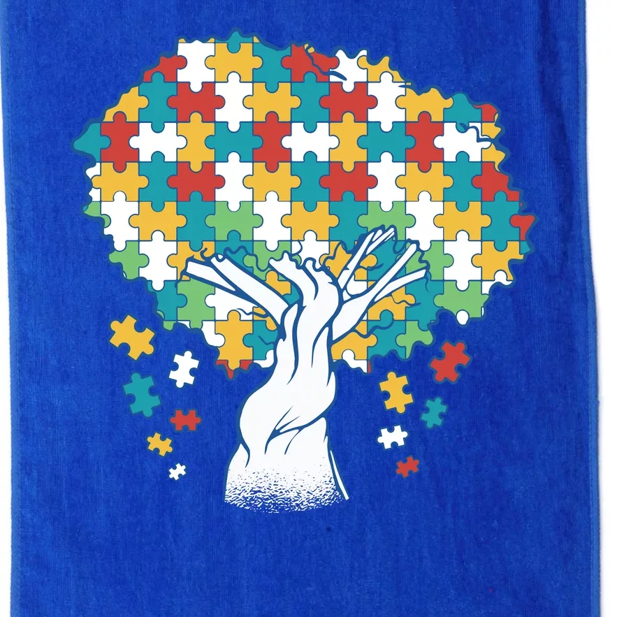 Autism Awareness Puzzle Tree Platinum Collection Golf Towel