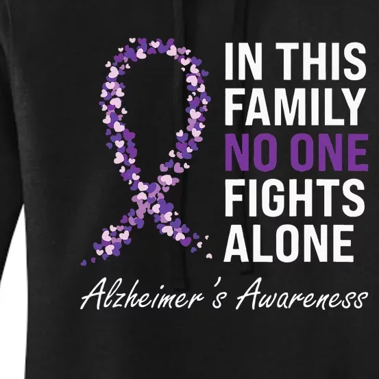 Alzheimer's Awareness Purple Ribbon Dementia Mom Dad Grandpa Women's Pullover Hoodie