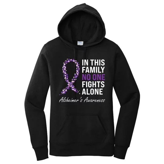 Alzheimer's Awareness Purple Ribbon Dementia Mom Dad Grandpa Women's Pullover Hoodie