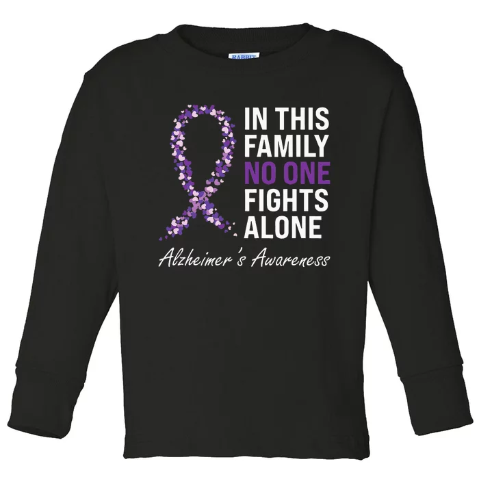 Alzheimer's Awareness Purple Ribbon Dementia Mom Dad Grandpa Toddler Long Sleeve Shirt