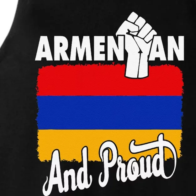 Armenian And Proud Love Armenia With Armenia Flag Ladies Tri-Blend Wicking Tank