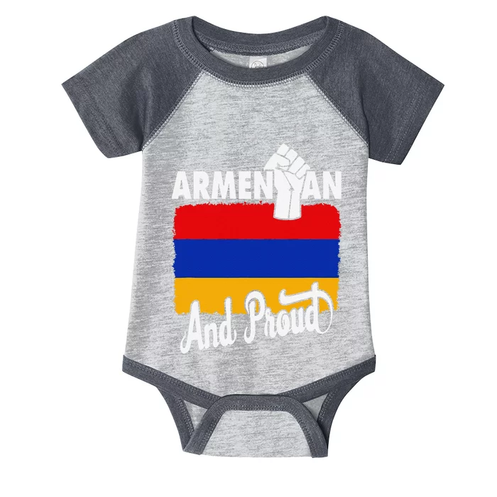 Armenian And Proud Love Armenia With Armenia Flag Infant Baby Jersey Bodysuit