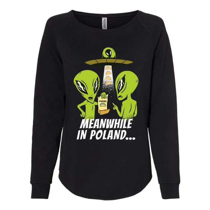 Alien Abduction Pierogi Polish Food Poland Polonia Funny Womens California Wash Sweatshirt