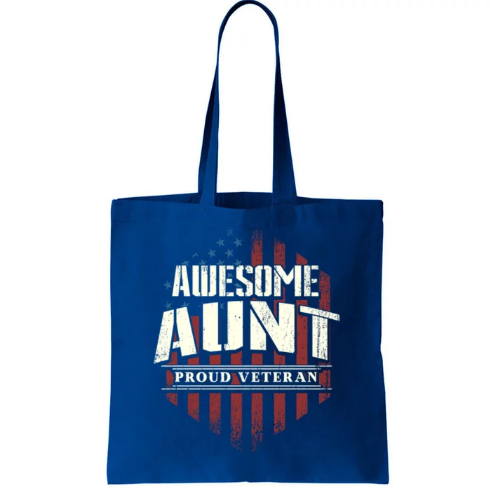 Awesome Aunt Proud Veteran Patriotic America Veteran's Day Cute Gift Tote Bag