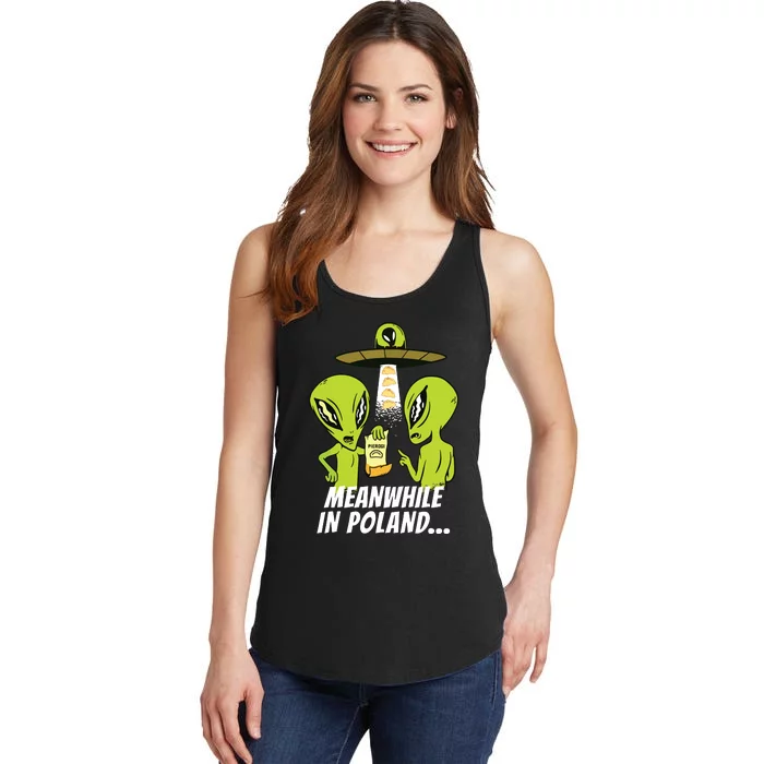 Alien Abduction Pierogi Polish Food Poland Polonia Funny Ladies Essential Tank