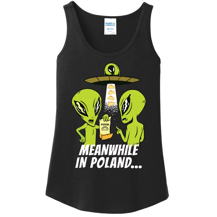 Alien Abduction Pierogi Polish Food Poland Polonia Funny Ladies Essential Tank