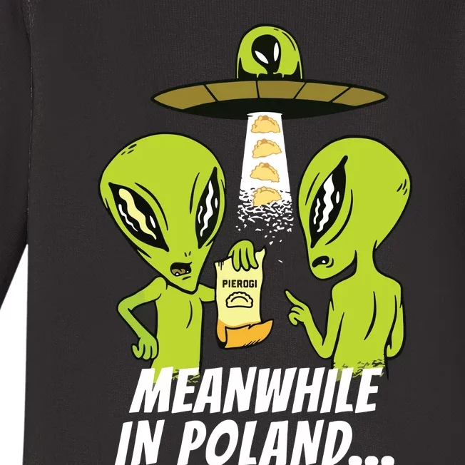 Alien Abduction Pierogi Polish Food Poland Polonia Funny Baby Long Sleeve Bodysuit