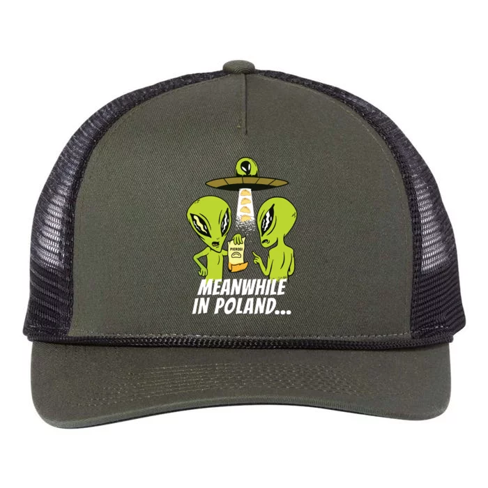 Alien Abduction Pierogi Polish Food Poland Polonia Funny Retro Rope Trucker Hat Cap