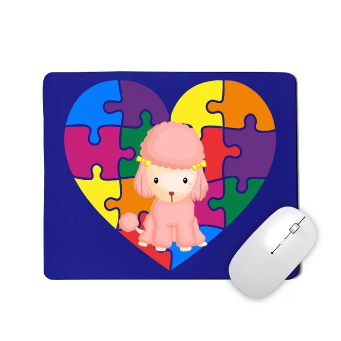 Autism Awareness Poodle Heart Valentine's Day Puzzle Piece Cute Gift Mousepad