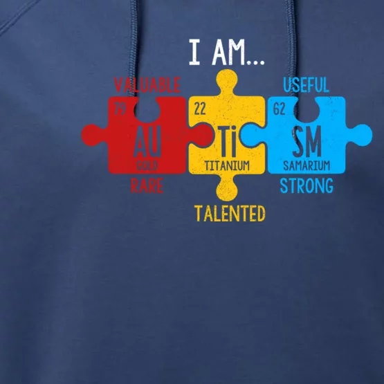 Autism Awareness Periodic Table Elets Great Gift Performance Fleece Hoodie