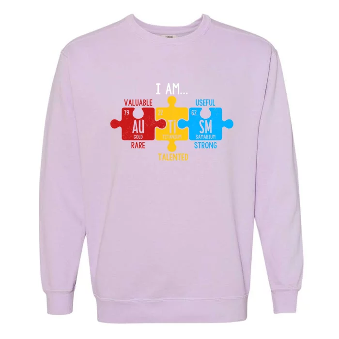 Autism Awareness Periodic Table Elets Great Gift Garment-Dyed Sweatshirt