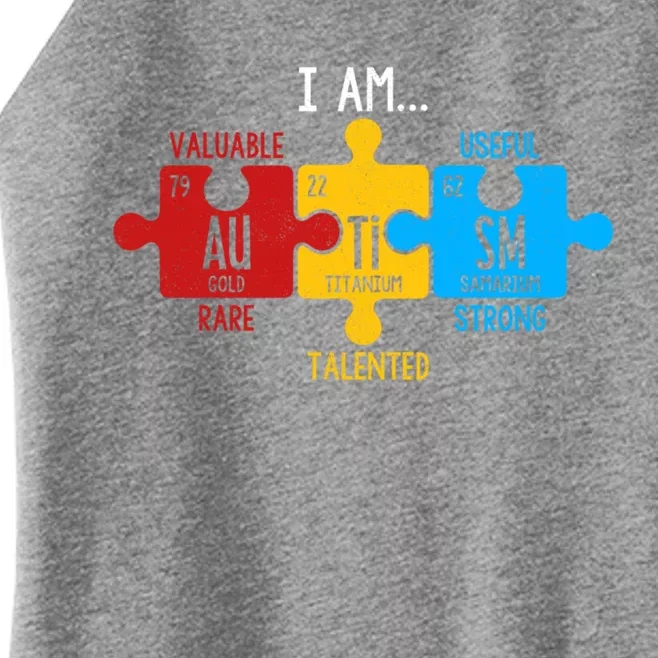 Autism Awareness Periodic Table Elets Great Gift Women’s Perfect Tri Rocker Tank