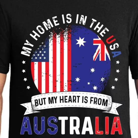 Australian American Patriot Heart Is From Australia Flag Pajama Set