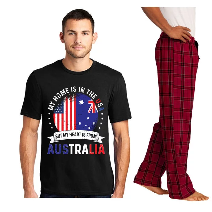 Australian American Patriot Heart Is From Australia Flag Pajama Set