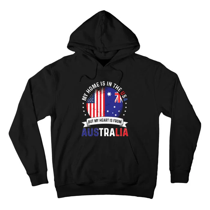 Australian American Patriot Heart Is From Australia Flag Tall Hoodie