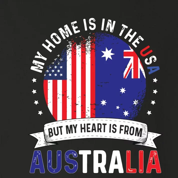 Australian American Patriot Heart Is From Australia Flag Toddler Long Sleeve Shirt