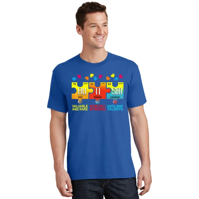 Autism Awareness Puzzle Chemical Elements Wo Mom T-Shirt