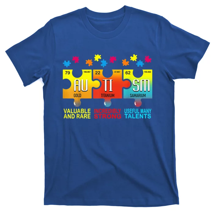 Autism Awareness Puzzle Chemical Elements Wo Mom T-Shirt