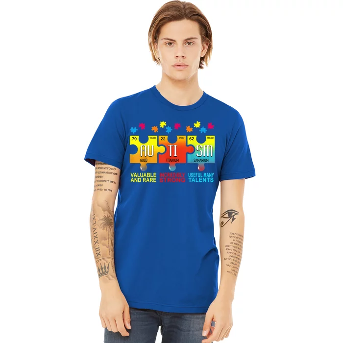 Autism Awareness Puzzle Chemical Elements Wo Mom Premium T-Shirt