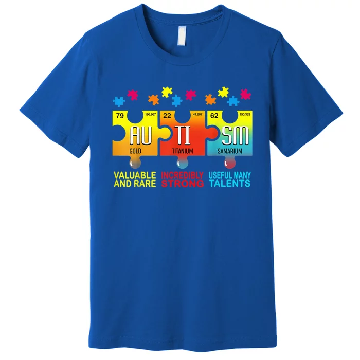 Autism Awareness Puzzle Chemical Elements Wo Mom Premium T-Shirt