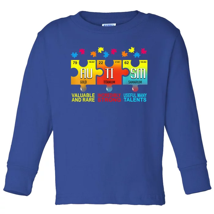 Autism Awareness Puzzle Chemical Elements Wo Mom Toddler Long Sleeve Shirt