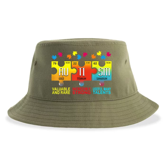 Autism Awareness Puzzle Chemical Elements Wo Mom Sustainable Bucket Hat