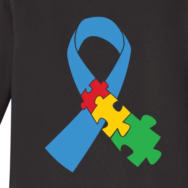 Autism Awareness Puzzle Ribbon Gift Baby Long Sleeve Bodysuit