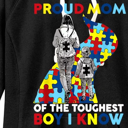 Autism Awareness Proud Dad Of The Toughest Boy I Know Women's Fleece Hoodie