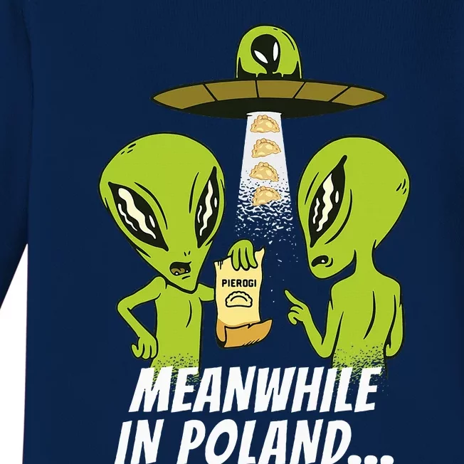 Alien Abduction Pierogi Polish Food Poland Polonia Baby Long Sleeve Bodysuit