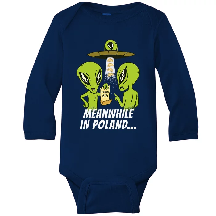 Alien Abduction Pierogi Polish Food Poland Polonia Baby Long Sleeve Bodysuit