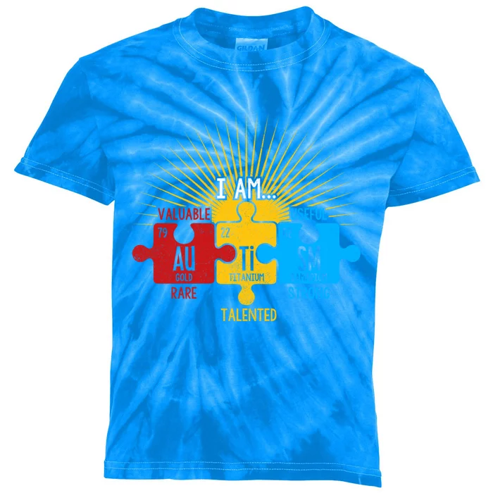 Autism Awareness Periodic Table Elets Cute Gift Kids Tie-Dye T-Shirt