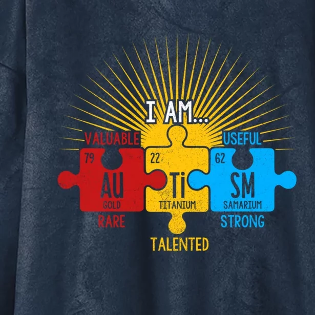 Autism Awareness Periodic Table Elets Cute Gift Hooded Wearable Blanket