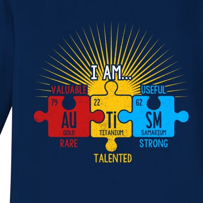 Autism Awareness Periodic Table Elets Cute Gift Baby Long Sleeve Bodysuit