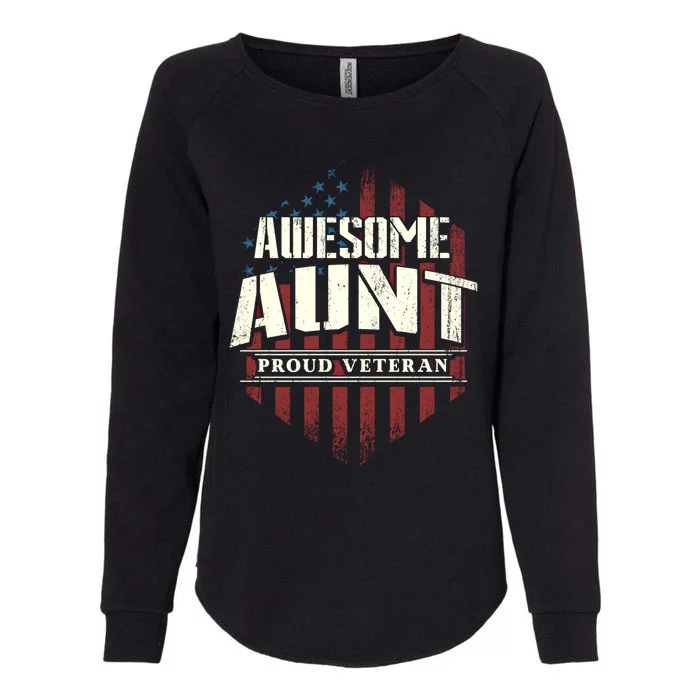 Awesome Aunt Proud Veteran Patriotic America Veteran's Day Gift Womens California Wash Sweatshirt