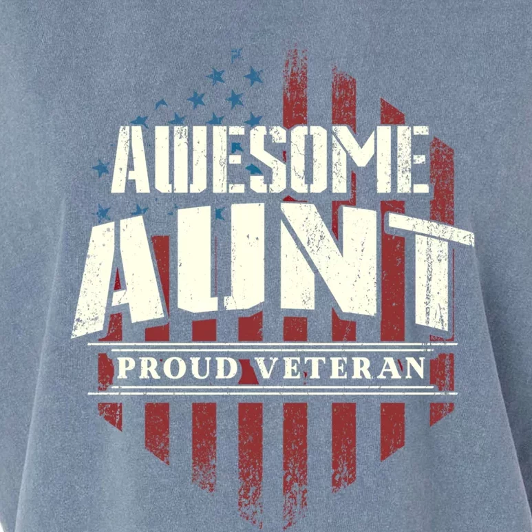 Awesome Aunt Proud Veteran Patriotic America Veteran's Day Gift Garment-Dyed Women's Muscle Tee