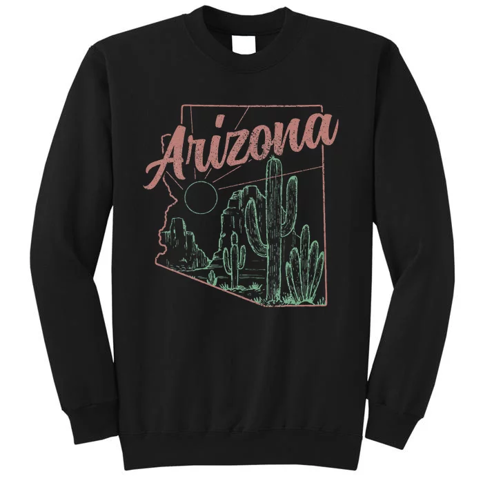 Arizona Az Pride State Map Cactus Desert Vintage Sweatshirt