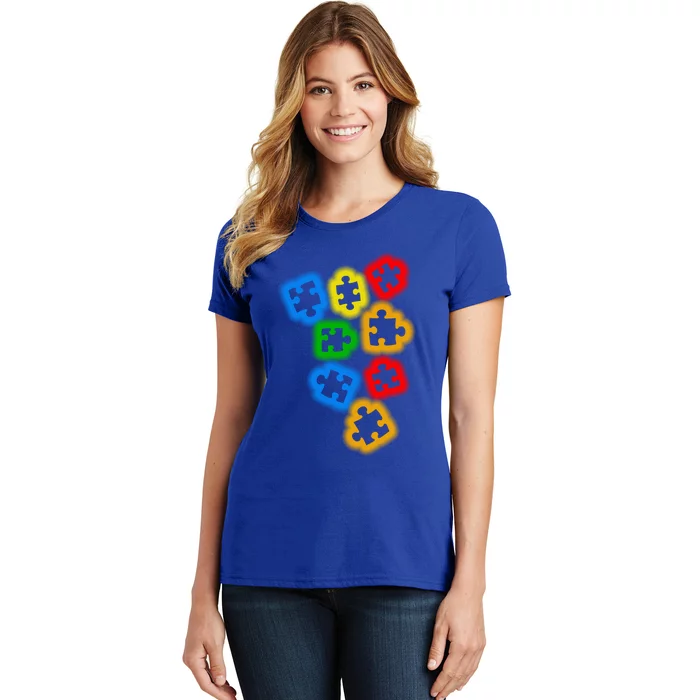 Autism Awareness Puzzle Colorful Gift Women's T-Shirt