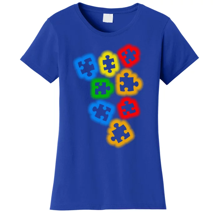 Autism Awareness Puzzle Colorful Gift Women's T-Shirt