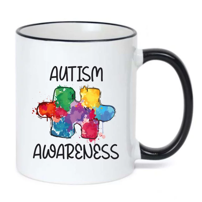 Autism Awareness Puzzle Supporter Black Color Changing Mug